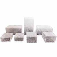 Vente directe usine : Présentoirs en acrylique pour buffet, cubes de présentation, supports emboîtables, boîtes de présentation carrées en Lucite pour aliments, couleurs et logo personnalisables