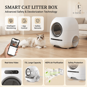 Litière automatique intelligente pour chat 72L 12L 10kg avec évent d'air frais et élimination des odeurs, Wi-Fi 2.4G <span class=keywords><strong>5G</strong></span>, application Tuya pour l'e-commerce américain - Product Image 2