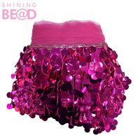 Stock disponible, multicolore, 17 cm, garniture en dentelle à paillettes, franges et strass pour costumes de carnaval, danse latine et spectacle de danse du ventre