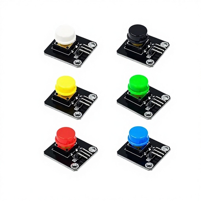 Electronic Building Blocks Button Module Tactile Switch Large Microswitch Button White/Black/Red