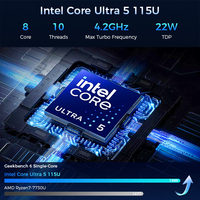 Ordinateur portable solide de 14 pouces, Intel Core Ultra 5 115U, haute performance, AI, bureau, design métallique, Windows 11 Pro, vente en gros