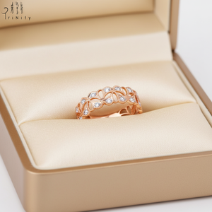 Dernière nouveauté : Bague vintage antique en or rose massif 18 carats véritable avec diamant naturel véritable, idéale pour un cadeau d'anniversaire. - Product Image 5