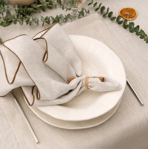 Serviettes en lin de couleur naturelle, serviettes en lin vintage, serviettes en lin lavées à la pierre, décoration de table de Noël - Product Image 2