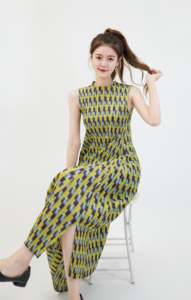 <span class=keywords><strong>Vestido</strong></span> Largo Informal de Otoño para Mujer <span class=keywords><strong>Issey</strong></span> <span class=keywords><strong>Miyake</strong></span>, Diseño Plisado con Patrón de Cuadros, Elegante y a la Moda - Product Image 4