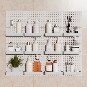 Nhựa Wall Mount văn phòng hiển thị Organizer Pegboard công cụ treo Rack với phần cứng Wall Mount Pegboard Organizer - Product Image 5