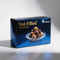 Boîte d'Emballage Alimentaire Rigide à Compartiments en Papier Compostable pour Barres de Chocolat et Bonbons à la Menthe, Offre Spéciale en Gros
