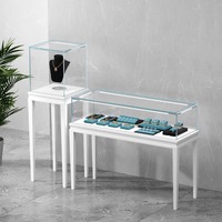 Vitrine en verre transparent personnalisable de luxe en alliage d'aluminium d'acier inoxydable pour bijoux montres bagues antiques