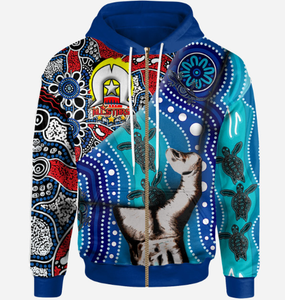 Indígena All Stars Sudadera con capucha personalizada Impreso Bloods in My Veins Otoño Cuello con capucha Características antiencogimiento - Product Image 2