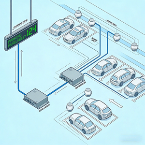 Sistema de Aparcamiento Ultrasónico Integrado de Montaje Frontal RS485 TCP/IP con Depuración de Aplicaciones, Sistema Inteligente de Guía de Estacionamiento para Centros Comerciales - Product Image 2
