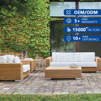 Ensemble de meubles de jardin contemporains, sectionnels, modulaires, de style nordique, avec structure en aluminium, canapés de jardin, canapé d'extérieur
