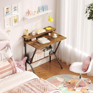 Escritorio Pequeño <span class=keywords><strong>de</strong></span> Madera para Computadora, para Espacios Pequeños, con Soporte Ajustable para Monitor, Almacenamiento Compacto, Escritorio Pequeño para Dormitorio u Hogar - Product Image 5