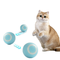Nouveau jouet interactif pour chien en silicone écologique, balle roulante automatique électrique avec lumière LED, jouet intelligent pour chat