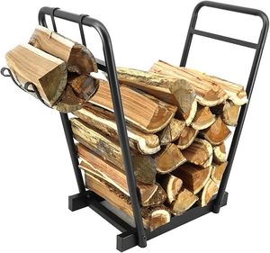 Nuevo modelo de estante de leña de acero de tamaño pequeño para interiores y exteriores, ganchos de madera para leña, estantes de almacenamiento, soporte para leña para chimenea - Product Image 1