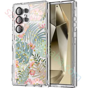 Étui <span class=keywords><strong>de</strong></span> téléphone robuste à trois couches avec design en feuille d'or pour S24 S25 Ultra S26 Ultra, protection 3 en 1 à 360 degrés, fundas - Product Image 5