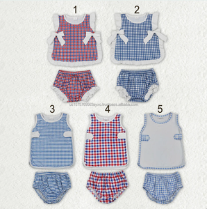 Ropa de Bebé Recién Nacido con Bordado GBO0512, Conjunto de Pantalones Cortos para Niña con Flores Azules, Diseño de Niña de Papá - Product Image 4