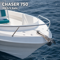 Bateau de pêche à console centrale 7500 mm, moteur hors-bord 300 CV, réservoir de carburant 200 L, 8 personnes, fibre de verre, coque en V profond