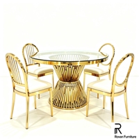 Table de banquet d'hôtel en acier inoxydable, table ronde de bonne qualité pour la décoration de mariage et les événements