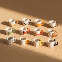 Pendentifs en forme de tasses à thé avec animaux de dessin animé, breloques simples de haute qualité, style européen, fournitures pour la fabrication de bijoux DIY