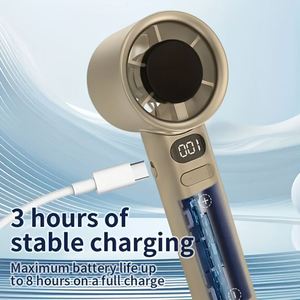 120-Speed Stepless Adjustable Handheld Portable <b>Mini</b> Turbo <b>Fan</b> With Led Digital Display for Summer - Product Image 3