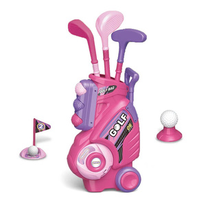 <span class=keywords><strong>Mini</strong></span> ensemble de club de <span class=keywords><strong>golf</strong></span> de charrette à bras portable pour filles d'intérieur jouet d'entraînement de sport d'usine avec logo imprimé de tige de poussée de balançoire - Product Image 1