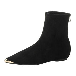 Chunky-Heeled Snow <b>Boots</b> with High Heel Fashionable Mid-Calf Slim Design for Autumn/Winter-Anti-<b>Slip</b> Genuine Leather - Product Image 1