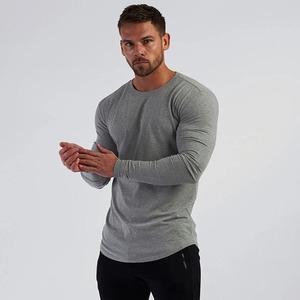 <span class=keywords><strong>Camiseta</strong></span> deportiva de entrenamiento físico de <span class=keywords><strong>manga</strong></span> <span class=keywords><strong>larga</strong></span> para <span class=keywords><strong>hombre</strong></span>, <span class=keywords><strong>camiseta</strong></span> transpirable con patrón sólido, cuello redondo, <span class=keywords><strong>ajustada</strong></span> fina para correr - Product Image 4