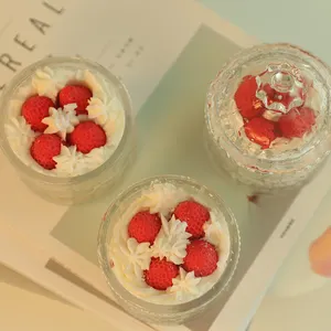 कम कीमत के ब्रांड नई आइस क्रीम मोमबत्ती मोमबत्ती स्ट्रॉबेरी खाद्य मोमबत्ती सुगंधित