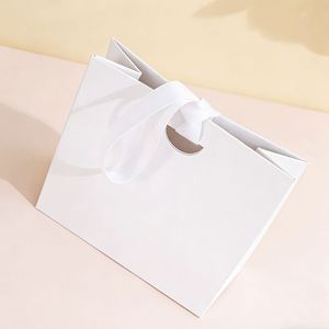 Bolsas de Regalo de Papel Portátiles con Logotipo para Joyería, Bolsas de Compras de Lujo con Cinta para Anillos, Pendientes y Collares - Product Image 4