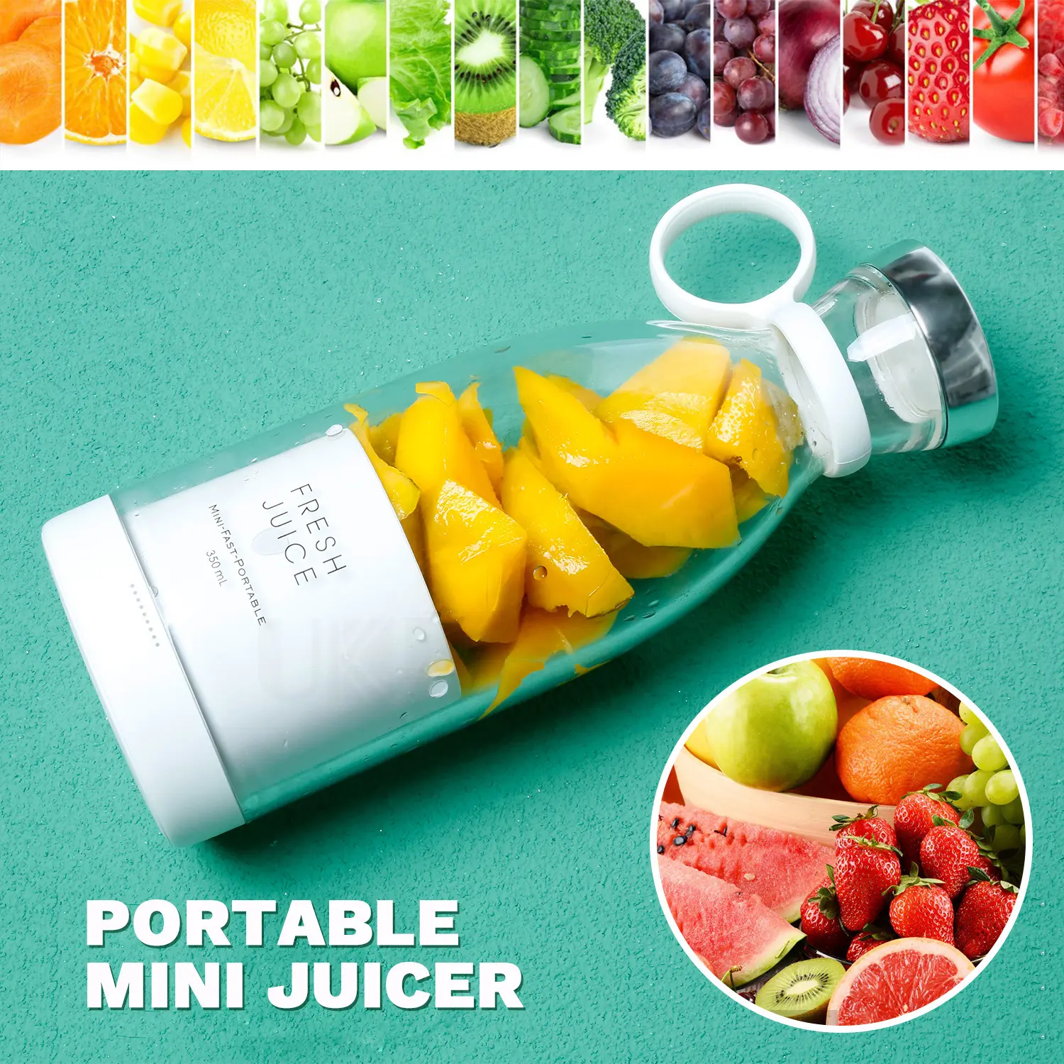 Juicer Mini, Blender Elektrik Dapat Diisi Ulang USB Segar Juicer Smoothie Blender Cup