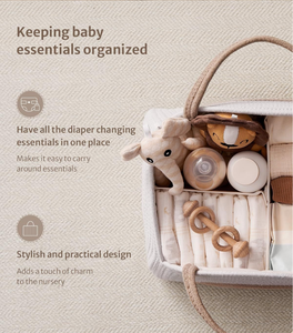 Sac tout-en-un pour maman en corde de coton écologique - Organisateur de crèche tissé à la main pour couches et essentiels - Rangement décoratif - Product Image 4