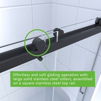 Offre Spéciale salle de bain cabines de douche étanches en acier inoxydable noir mat Double porte de douche coulissante en verre