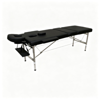 Meistverkauftes, verstellbares und faltbares PU-Edelstahl-Dreifach-Massagebett mit hochdichtem Schaumstoff.
