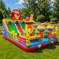 Château gonflable pour enfants avec toboggan trampoline pour usage commercial et mariages, décoration de terrain de jeux écologique