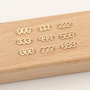 E303 Pendentif porte-bonheur en métal rempli d'or véritable 14 carats numéro gf <span class=keywords><strong>111</strong></span> 666 777 pour collier - Product Image 3