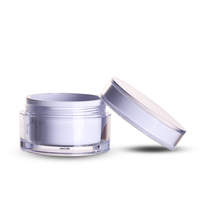 Pot en plastique blanc à double paroi hermétique et écologique de 5g, 15g, 30g, 50g pour crème, colle artistique transparente et mascara