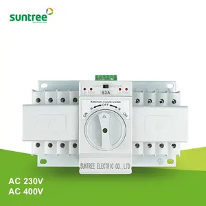 Suntree/OEM ats controller مفتاح التحويل اليدوي التلقائي 3 مراحل تيار متردد 400 فولت حتى 63A