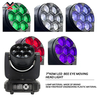 Haute puissance 40W Mini 7x40W LED Spot Wash Zoom Bee Eye Moving Head Light 7PCS RGBW 4IN1 DMX Projection Lights pour DJ Disco
