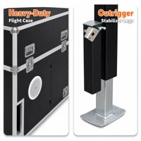 Écran LED portable haute résolution pour publicité extérieure, luminosité 5000 cd, avec flight case
