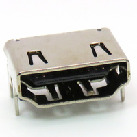 FOXECO HDMS-0618 Connecteur femelle HDMI 19 broches SMD plaqué or sur cuivre pour montage sur circuit imprimé, argenté