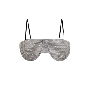 Lu Qiuguo Ultra-cinturino corto senza spalline reggiseno europeo americano Sexy con bretelle Top in Mesh lucido strass DB18 intimo esterno - Product Image 1