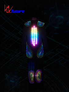 Mono de fibra óptica LED, traje de baile luminoso para espectáculo de escenario, ropa de actuación iluminada, diseño de vestido de <span class=keywords><strong>Flamenco</strong></span>/Ballet - Product Image 4