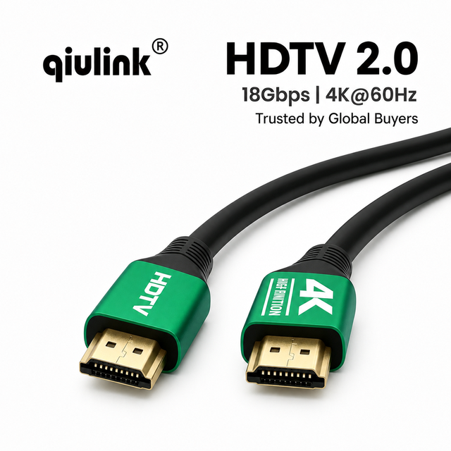 High Speed 4K HDMI Cable 2.0 18Gbps 4K 60Hz 19+1 HDMI Cord with Green Alloy Shell for Home Theater PS5 Xbox Monitor 1.5M
