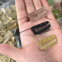 3.6cm 1000 pièces/sac Clips en métal en forme de U postiches Snap-Comb perruque Clips avec caoutchouc pour Extensions de cheveux trame Clip-on perruque