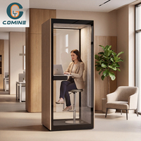 Cabine modulaire de bureau/hôtel Comine moderne en contreplaqué marin écologique, insonorisée, avec tapis antistatique