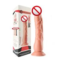 Dildo Realista de TPE Suave e Impermeable para Mujeres, 9 Pulgadas (230 mm), para Uso Anal, Juguete Sexual para Adultos, Color Carne, Delgado, con Succión, QS-B002