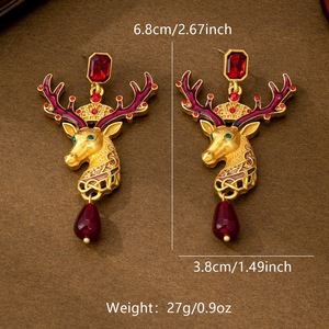 Orecchini Pendenti da Donna Future Angel, Classici ed Eleganti, a Forma di Cervo Natalizio con Cristalli, Stile Palazzo. Orecchini - Product Image 4