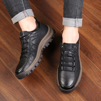 Chaussures de marche pour hommes en cuir PU avec semelle en caoutchouc antidérapante, lacets, style décontracté, imperméables