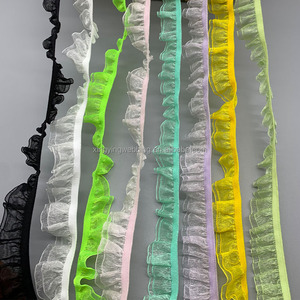 Chất Lượng Cao Jacquard Nylon Vải 20Mm Đôi Tuyết Gạc Đàn Hồi Bằng Gỗ Tai Ren Cắt Ban Nhạc Thời Trang Quần Áo Váy Mũ Logo - Product Image 2