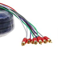 Câble audio et vidéo stéréo pour voiture de haute qualité DC 15,4 mm 30 pieds 8 canaux paire torsadée mâle RCA