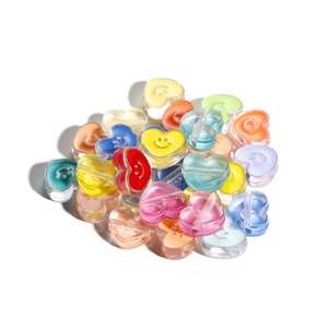 Cuentas acrílicas en forma de corazón de 12 mm con efecto de goteo de aceite, cuentas dispersas para manualidades y fabricación de joyería. - Product Image 4